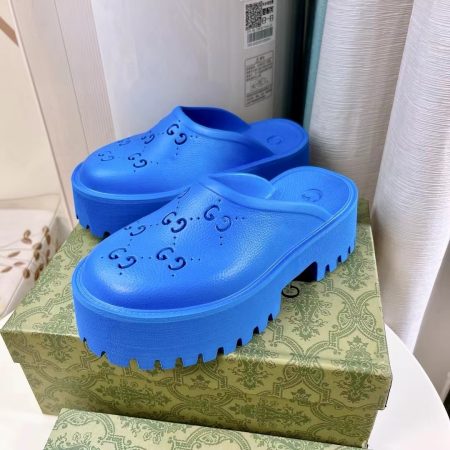 Gucci Shoes Hollow Double G Rubber Thick Slide Sandal - Image 8