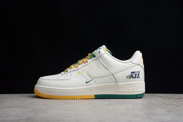 Nike Air Force 1 07 Low White Green Noise Yellow Shoes ZJ6695-303 - Image 2