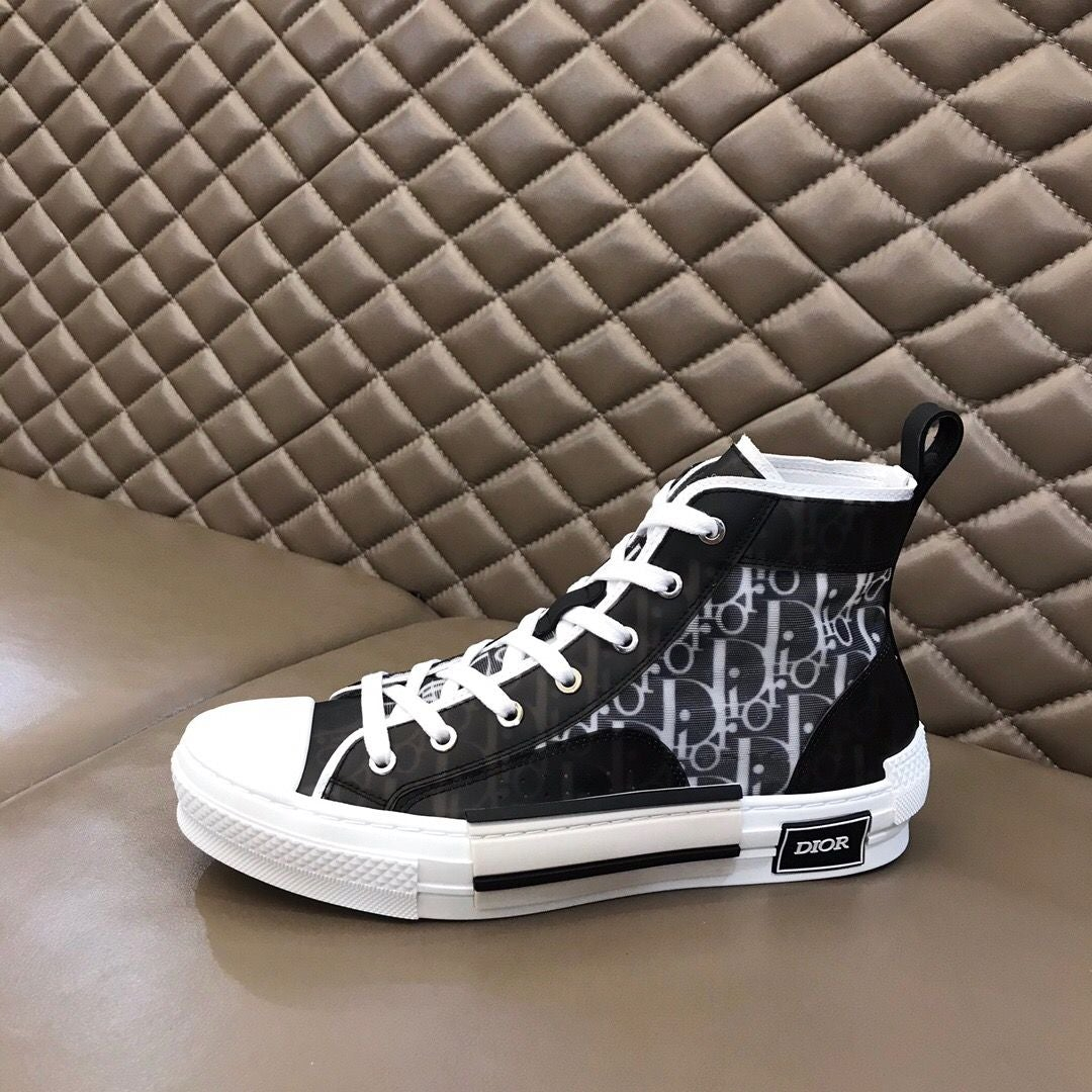 Dior B23 KAWS Black and White Canvas Shoes - Image 3