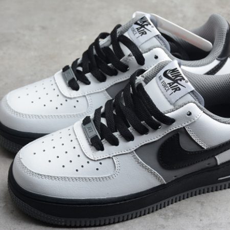 Nike Air Force 1 Low White Dark Grey Black Shoes 553689-609 - Image 12