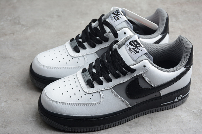 Nike Air Force 1 Low White Dark Grey Black Shoes 553689-609 - Image 12