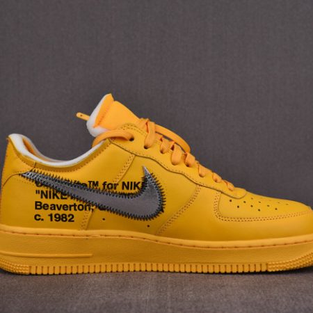 NIKE AIR FORCE 1 LOW OFF-WHITE UNIVERSITY GOLD METALLIC SILVER DD1876-700 - Image 21