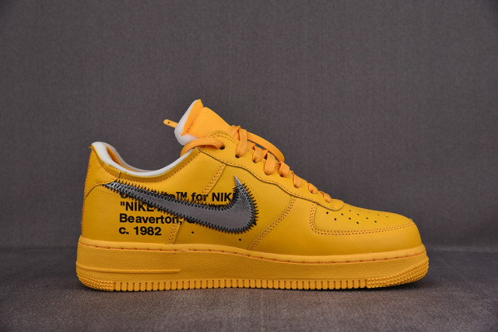 NIKE AIR FORCE 1 LOW OFF-WHITE UNIVERSITY GOLD METALLIC SILVER DD1876-700 - Image 21