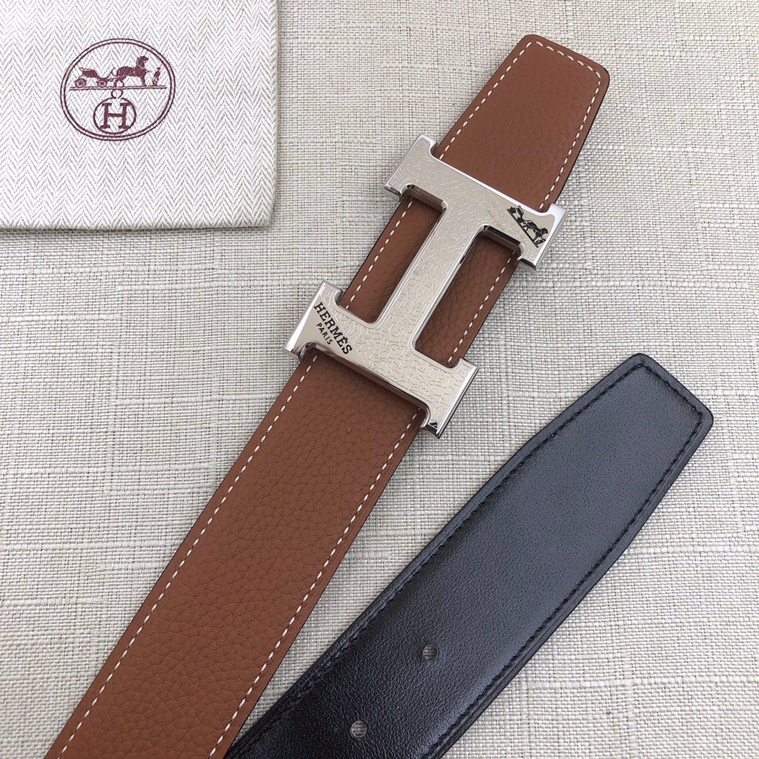Hermes H Belt Buckle & Reversible Black For Women, Women Belt 380MM - Image 2