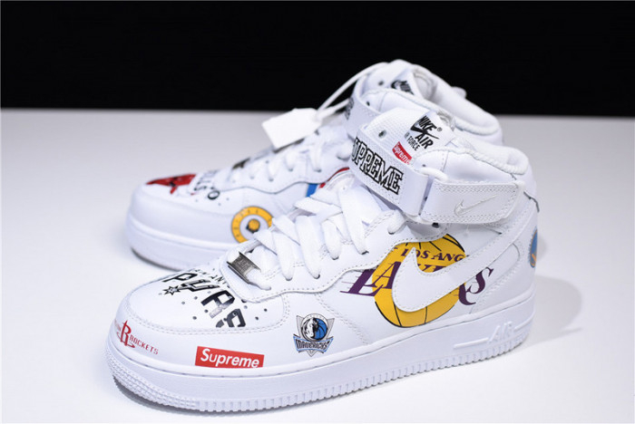 Supreme X Nike Air Force 1 Mid NBA Teams White Aq8017-100 - Image 11