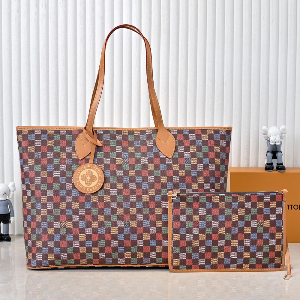 LV Neverfull Coated Canvas Tote Bag - Image 2