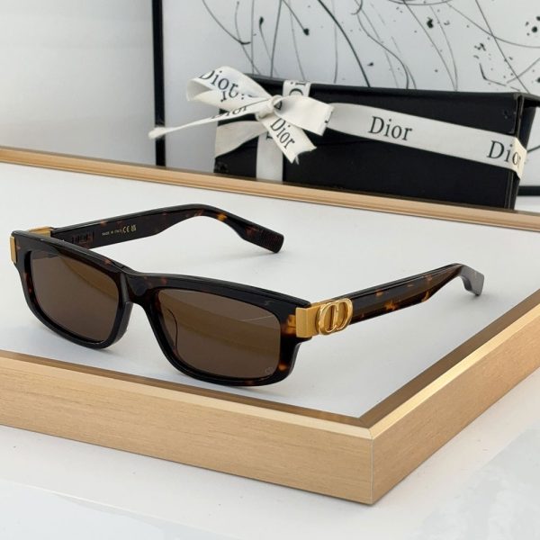 Dior Mirror Leg Stereoscopic Logo Acetate Fibre sunglasses Top quality