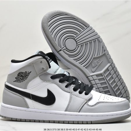 Jordan 1 Mid Light Smoke Grey 554724-092 - Image 4