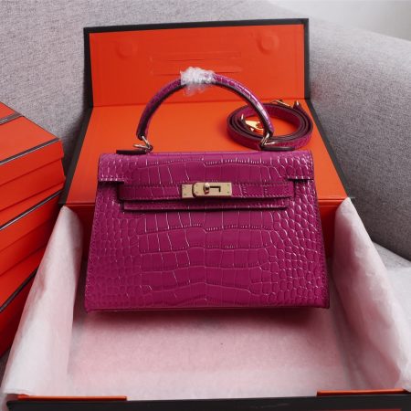 Hermes Kelly Gold Buckle Bag-Crocodile - Image 3