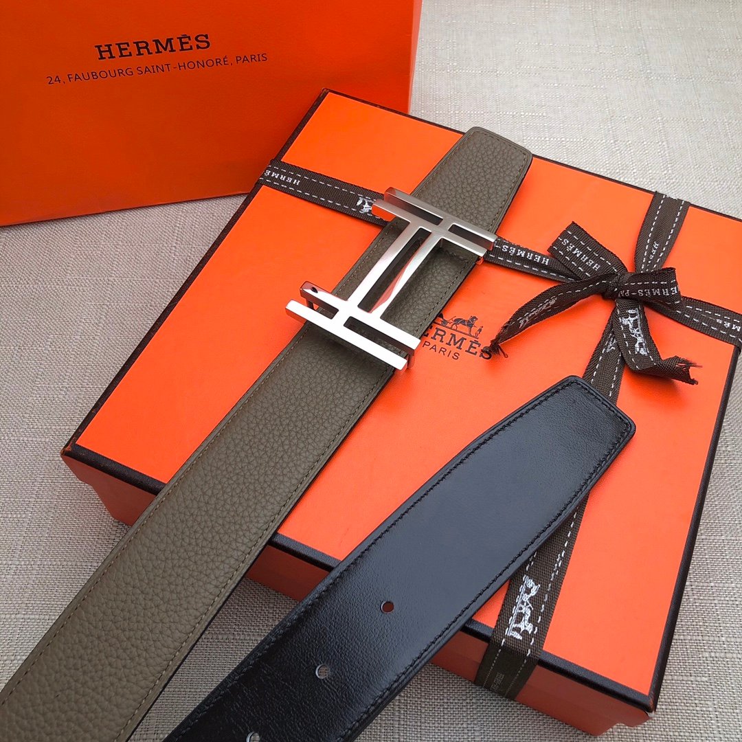 Hermes H Belt Buckle & Reversible Brown For Women, Women Belt 380MM - Image 1