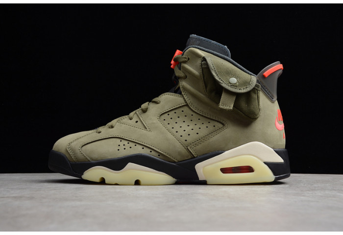 Travis Scott Air Jordan 6 Medium Olive Cactus Jack CN1084-200 - Image 1