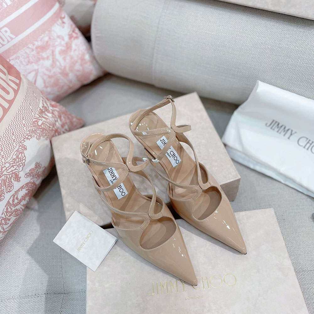 Jimmy Choo 8.5CM Slim Heel Strap Tip  Slide Sandal - Image 3