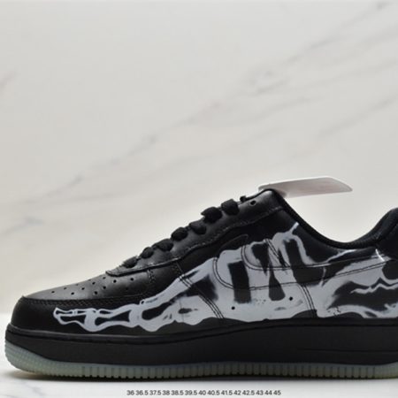 Nike Air Force 1 '07 QS Black Skeleton 2019 BQ7541-001 - Image 1