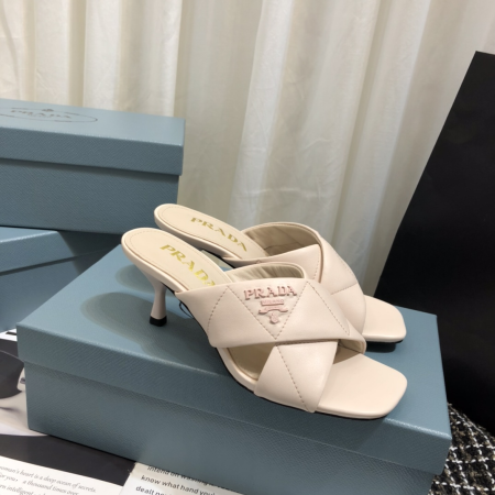Prada  Leather Simple And Noble 6.5CM Slide Sandal - Image 5