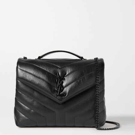 SAINT LAURENT YSL Loulou Small Quilted Leather Shoulder Bag Black