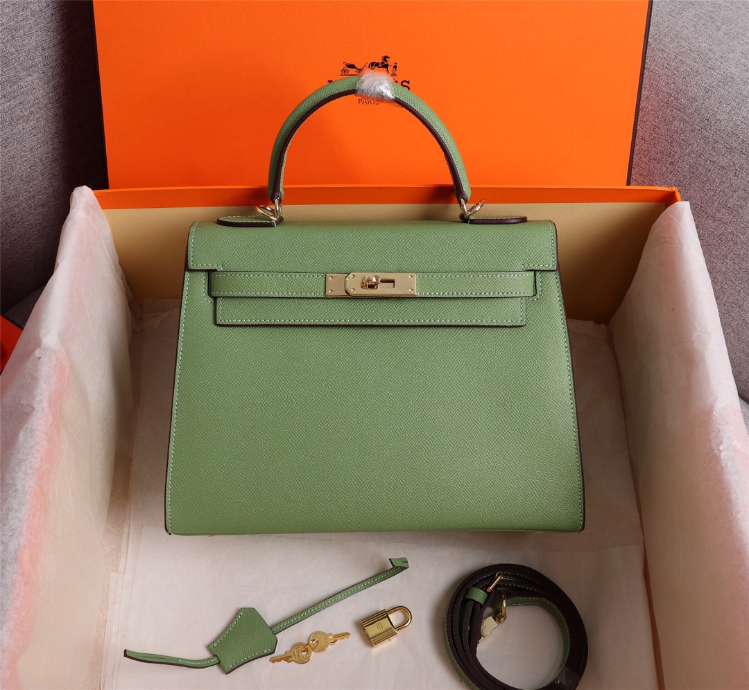 Hermes Kelly Gold Buckle Bag-Epsom - Image 6
