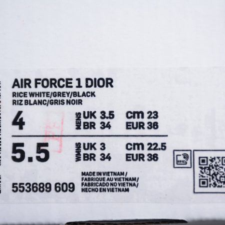 Nike Air Force 1 Low White Dark Grey Black Shoes 553689-609 - Image 13