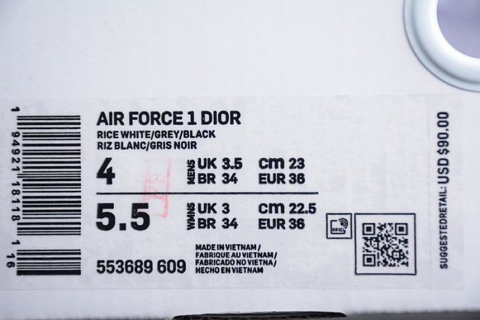 Nike Air Force 1 Low White Dark Grey Black Shoes 553689-609 - Image 13