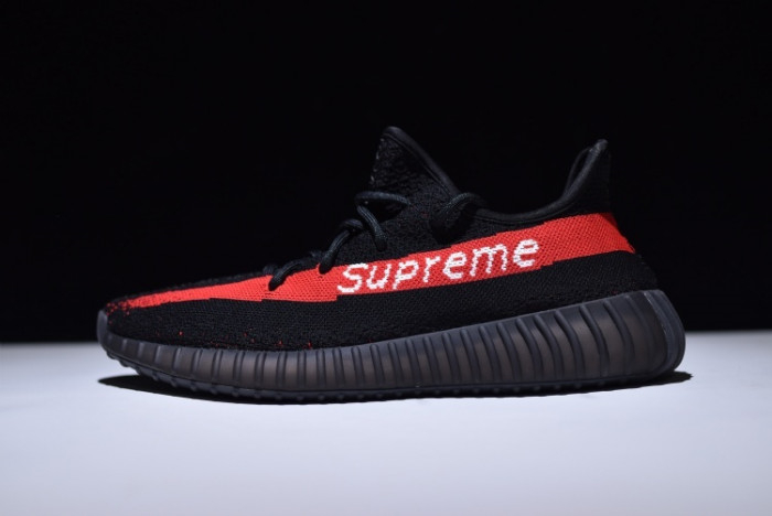 Yeezy Supreme Boost 350 V2 BLACK AND RED - Image 2