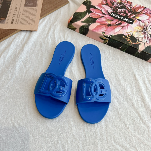 Dolce Gabbana DG Rubber flat Sandals Slide