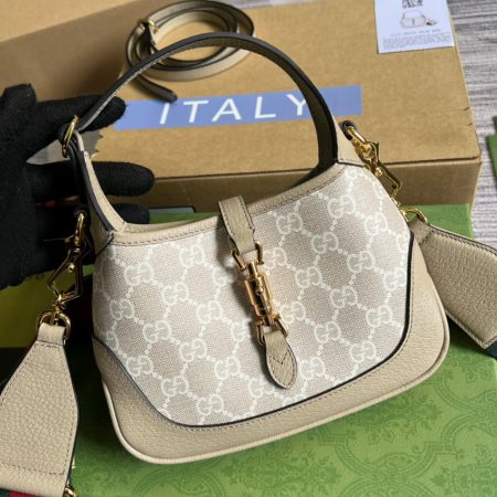 Gucci Jackie 1961 Canvas & Leather Shoulder Bags - Image 9