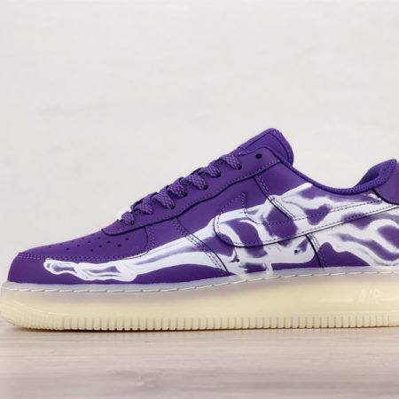 Nike Air Force 1 Low '07 QS Purple Skeleton Halloween CU8067-500 - Image 1