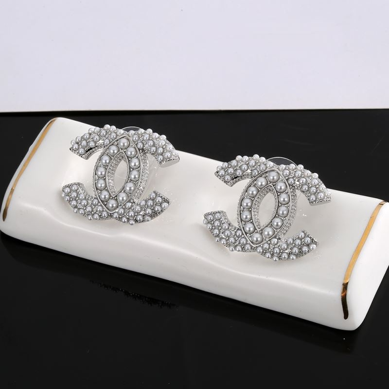 Chanel Chanel Classic Double C Pearl Stud Earrings - Image 1