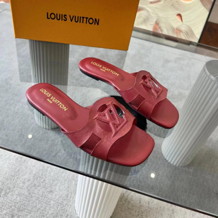 LV Lsola Leather Flat Aandals Slide Sandal - Image 7