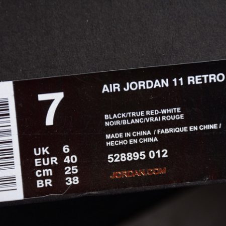 AIR JORDAN 11 RETRO LOW "BRED" BLACK/ RED mens 528895-012 - Image 14