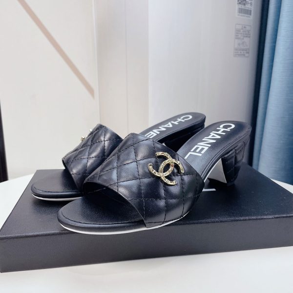 Chanel Lambskin Slide Heels