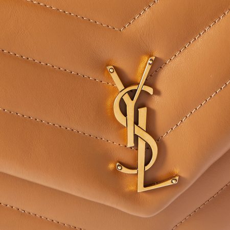 SAINT LAURENT YSL Loulou Small Quilted Leather Shoulder Bag Tan - Image 2