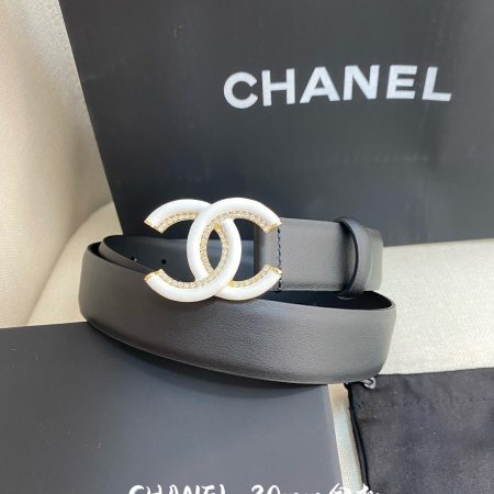 Chanel Belt With Double C Buckle Black Women Belt 30MM