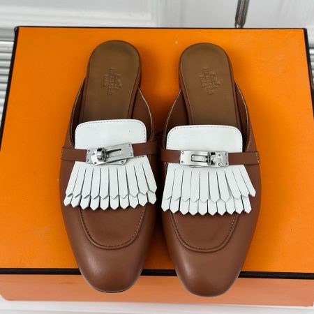 Hermes Oz  Leather is Comfortable Sandals Slide - Image 3