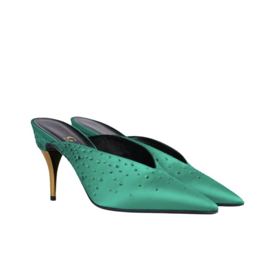 Gucci Pointed Toe High Heel Slippers Slide Sandal - Image 1
