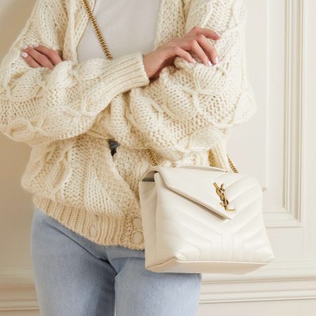 SAINT LAURENT YSL Loulou Small Quilted Leather Shoulder Bag white - Image 4