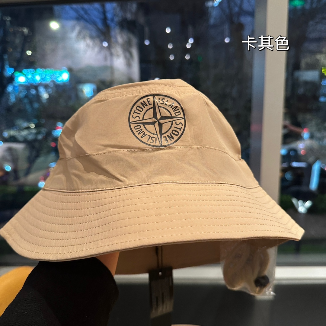 Stone Island Quick-drying Fabric Drawstring Basin Hat Sunhat - Image 1
