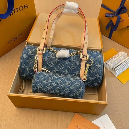LV PAPILLON Denim Handbag - Image 2