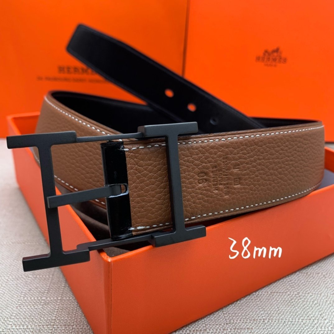 Hermes H Belt Buckle & Reversible Brown For Women, Women Belt 380MM - Image 5
