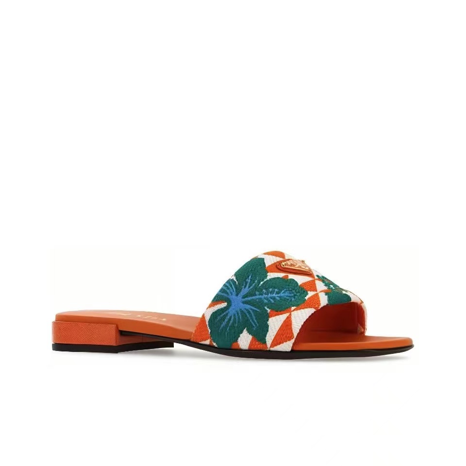 Prada Open-toed Flip-flops With Round Heads Slide Sandal - Image 1