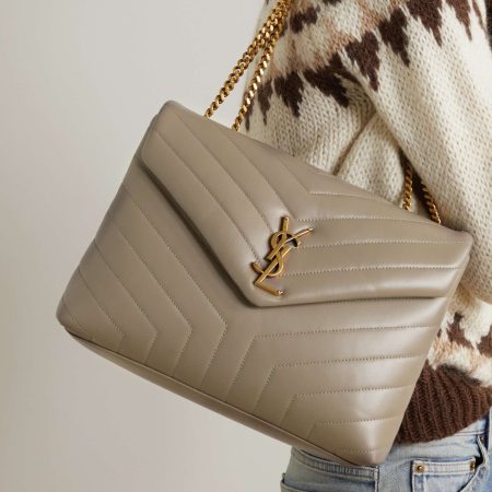 SAINT LAURENT Loulou medium quilted leather shoulder bag brown - Image 4