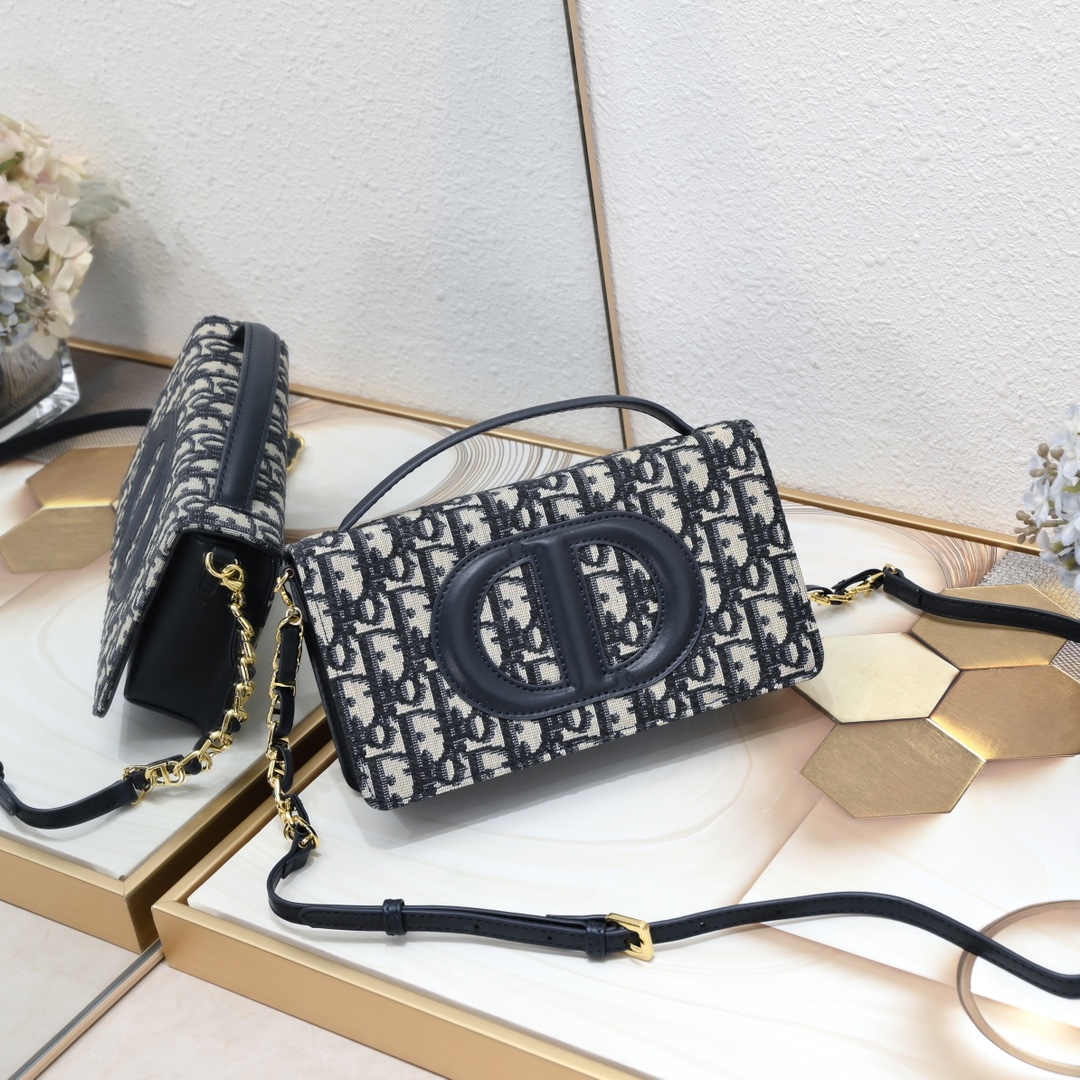 DIOR CD Signature Printed Shoulder Bag - Image 2
