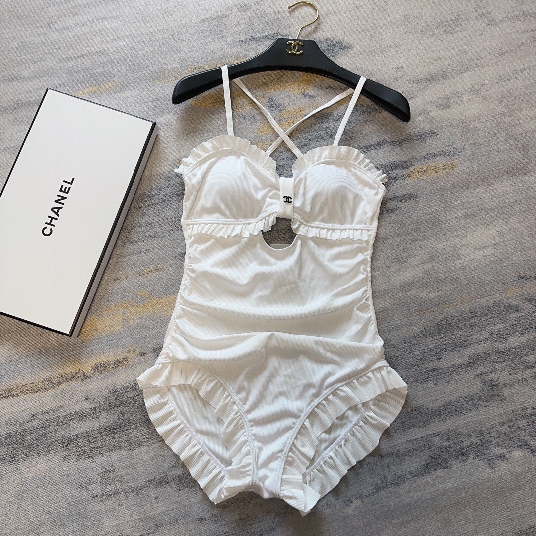 Chanel Suspender One-piece Swimsuit Swimwear - Image 2