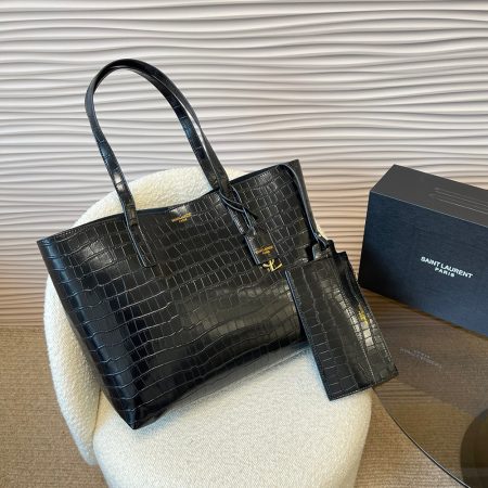 Saint Laurent YSL Tote Leather Handbag Shoulder Bag