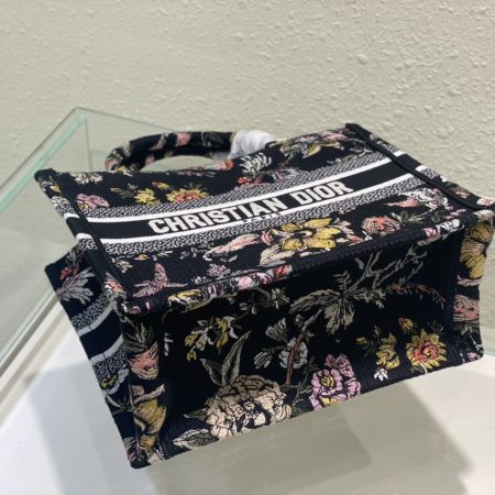 Dior Book Tote Small Black Multicolor Dior Jardin Botanique Embroidery - Image 4