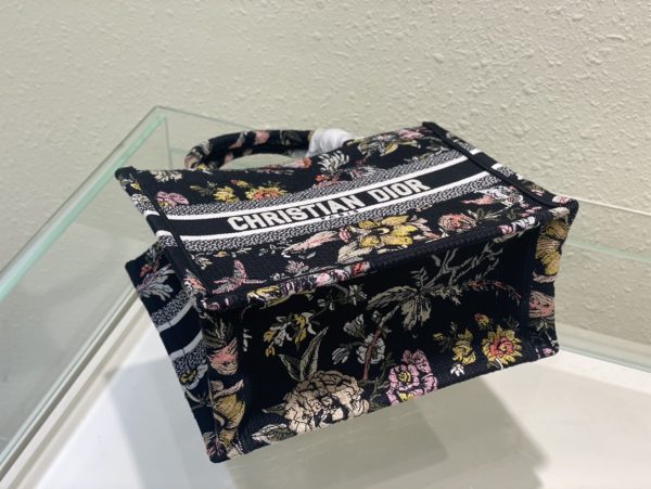 Dior Book Tote Small Black Multicolor Dior Jardin Botanique Embroidery