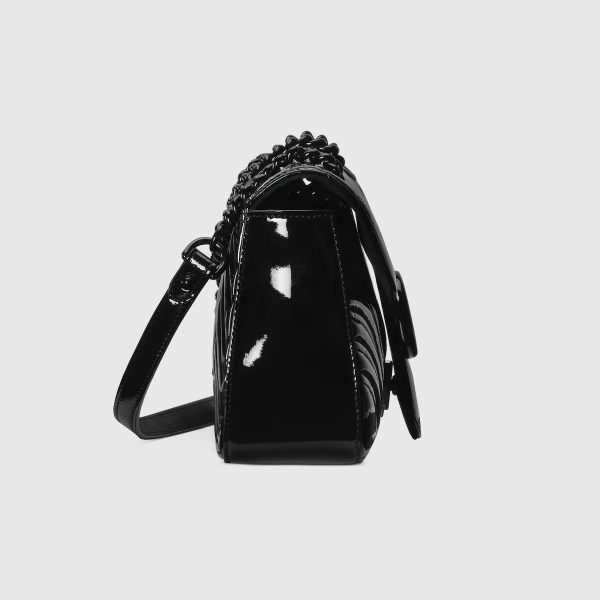 Gucci GG Marmont patent small shoulder bag in patent