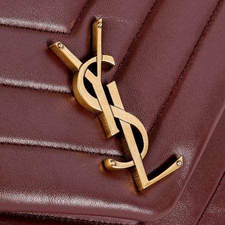 SAINT LAURENT Loulou medium quilted leather shoulder bag burgundy - Image 2