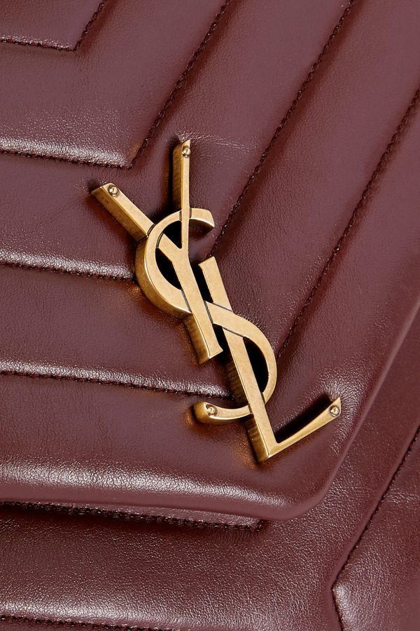 SAINT LAURENT Loulou medium quilted leather shoulder bag burgundy