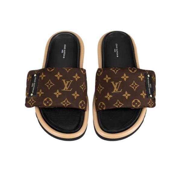 LV Pool Pillow Fabric Flat Slide  Sandals