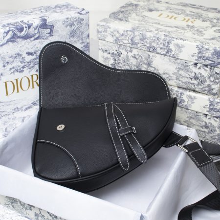 Dior Saddle Bag Black Grained Calfskin With Dior And Shawn Signature 1ADPO093YZS_H10E - Image 5